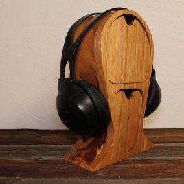 Kopfhörerständer aus Kirsche und Pflaumen-Holz 